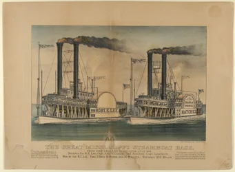 De Grote Mississippi Stoombootrace, juli 1870
