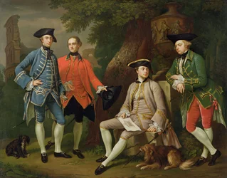 James Grant van Grant, John Mytton, de Eerwaarde Thomas Robinson en Thomas Wynne