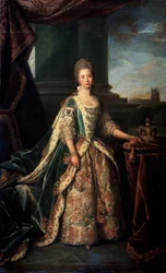 Portret van Charlotte van Mecklenburg-Strelitz, vrouw van koning George III van Engeland, 1773