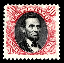 90c Abraham Lincoln heruitgave enkel, 1875