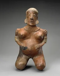 Knielende zwangere vrouw, 300 v.Chr.-300 n.Chr.