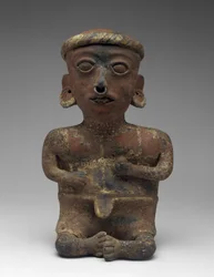 Mannelijke figuur, deel van zittend paar, 300 v.Chr.-300 n.Chr.
