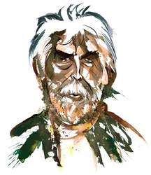 Sir Harrison Birtwistle - kleurenkarikatuur