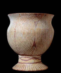 Neolithische periode: keramische vaas. Uit Thailand. 4630 v.Chr. Parijs, Musee Guimet, Musee national des Arts Asians