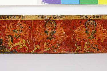 Detail van een Devimahatmya-manuscriptomslag