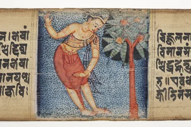 Sudhana naast een boom, uit de Gandavyuha