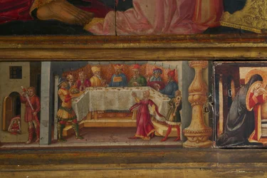 Detail van de kroning van de Maagd