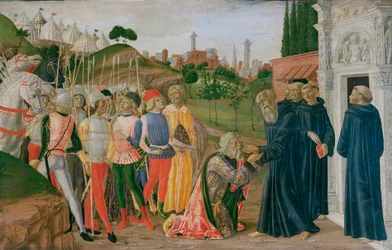 Scène uit het leven van Sint Bernardinus (tempera op hout)