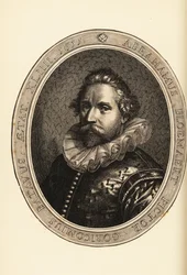 Portret van Abraham Bloemaert, Nederlandse schilder en graveur, Haarlemse Maniërist