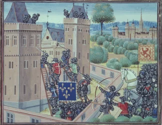 De verovering van Wark Castle door de Fransen en Schotten, uit Boek II van 