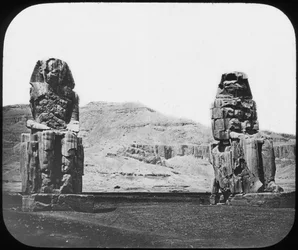 Kolossen van Memnon, Luxor Thebe, Egypte, c1890