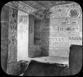 Sarcophagus en grafkamer van Ramses VI, Vallei der Koningen, Egypte, c1890