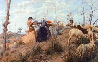 Ring-around-the-rosey, door Niccolo Cannicci (1846-1906)