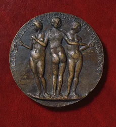 Medaille met afbeelding van De Drie Gratiën (brons)