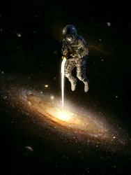 Astronaut voedt de Melkweg
