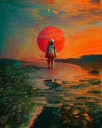 Astronaut Red Sun City