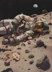 De kosmische bloei van de astronaut