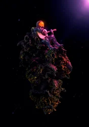 De kosmische serenade van de astronaut