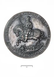 Charles I, terugkeer naar Londen na de kroning in Edinburgh, 1633 (zilver)