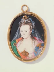 Miniatuur van Arabella Stuart, hertogin van Lennox, 1593