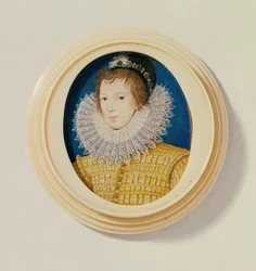Jonge man in geel met hoed en veer, c.1585-90