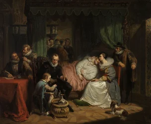 Prins Willem I verpleegd door zijn vrouw