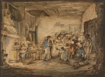 Interieur van een herberg