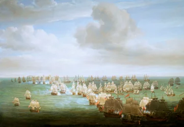 De Slag bij Trafalgar, 21 oktober 1805, begin van de actie, ca. 1808