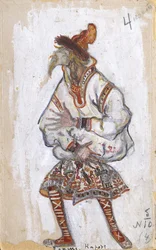 Kostuumontwerp voor het ballet Le Sacre du Printemps door I. Stravinsky, 1912