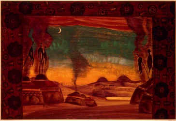 Polovtsisch kamp ... (tempera op papier)