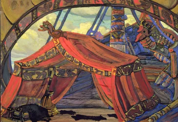Toneelontwerp voor "Tristan en Isolde" door Wagner, 1912
