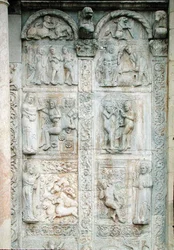 Het verhaal van Adam en Eva, van de zuidkant van de westelijke portiek, ca. 1120-38