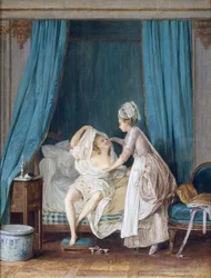 Dame die uit bed stapt, 1776
