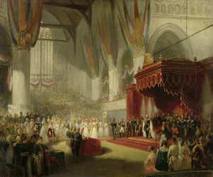De inhuldiging van koning Willem II in de Nieuwe Kerk in Amsterdam op 28 november 1840