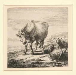 De set van de koeien, met de melkmeid