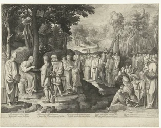 Johannes de Doper predikt tot de menigte