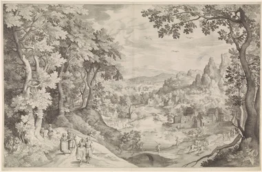 Landschap met hertenjacht