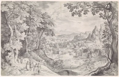 Landschap met hertenjacht