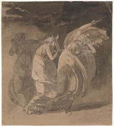 Julia en Fulvia. Scène uit Voltaires "Le Triumvirat", 4e akte