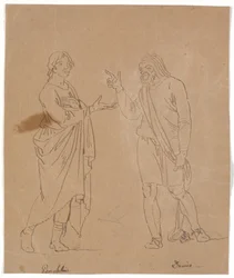 Pamphilus en Davus in gesprek