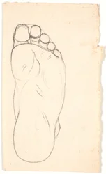 Studie van een Voet van Onderaf. Hiel rechts.