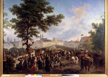 Ingang van het Franse leger onder bevel van Keizer Napoleon Bonaparte in München, 24/10/1805
