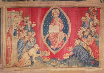 De vierentwintig ouderlingen werpen zich neer voor God, uit de Apocalyps-tapijt van Angers, 1373-87