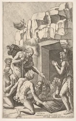 Christus in het voorgeborchte, naar Raphael, 1541