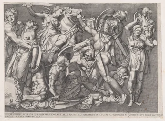 Speculum Romanae Magnificentiae: Slag van de Amazonen, 1559
