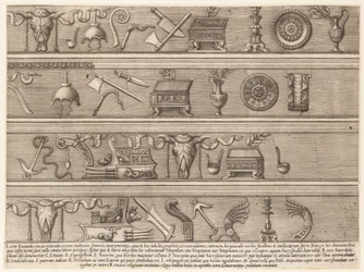 Speculum Romanae Magnificentiae: Offerinstrumenten Gebaseerd op Oude Reliëfs, ca. 1550-75