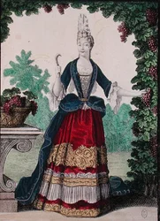 Allegorie van de Herfst, eind 17e eeuw (gekleurde gravure)