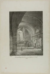 Gezicht op de Calvariekapel in de kerk van St. Roch, Parijs