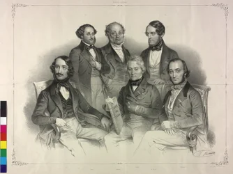 Tableau met afbeeldingen van Henry Wilhelm Ernst beroemde violist