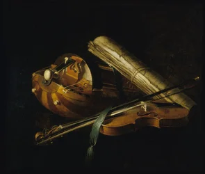 Stilleven met muziekinstrumenten, 1756